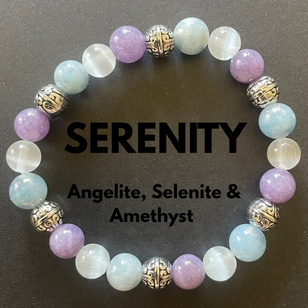 Serenity Bracelet ~ Angelite, Selenite & Amethyst